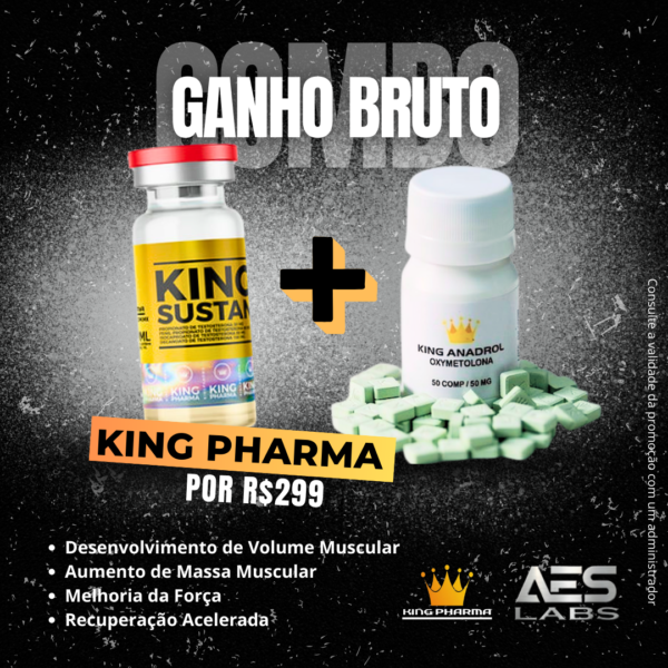 Combo Ganho Bruto 1 King Pharma Durateston + Hemogenin Oral - Image 2